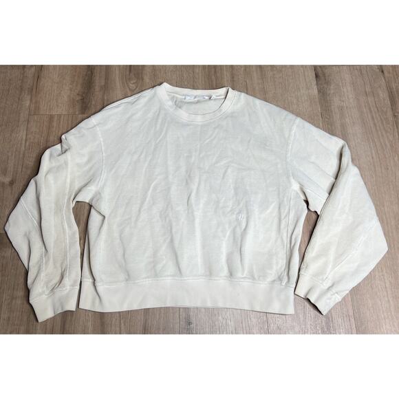 Helmut Lang Waffle Sweatshirt Size Medium M Crewneck Women’s Cozy Lounge Wear - Picture 3 of 11